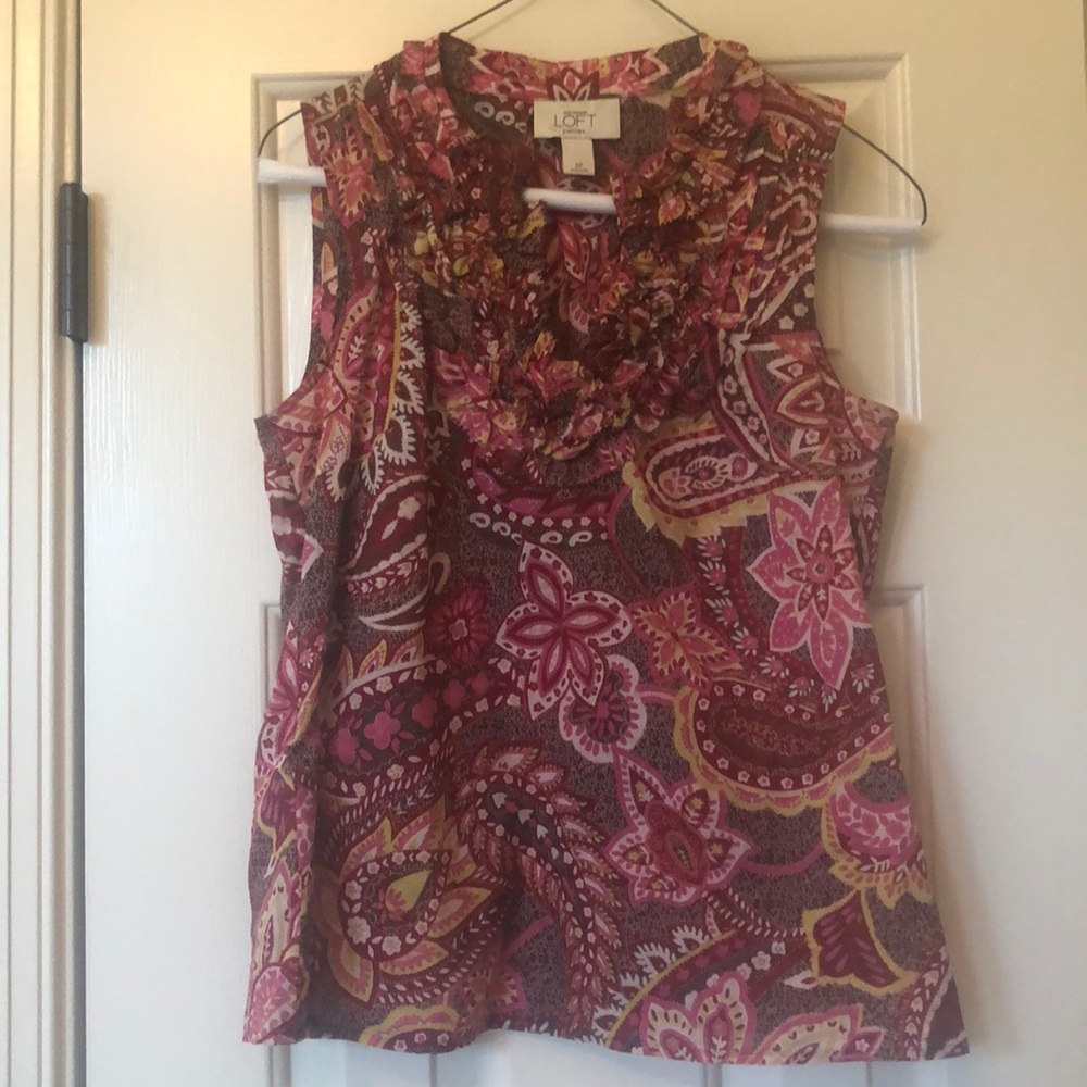LOFT Pink Paisley Top